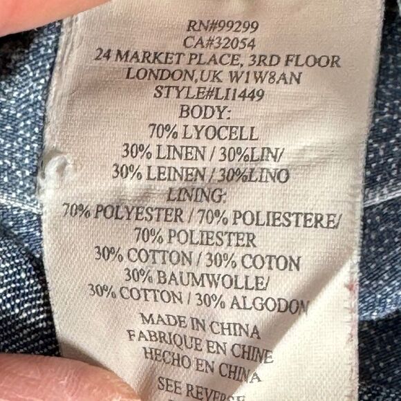 Level 99 Lyocell/Linen Chambray Side Zip High Waist Shorts Sz 27 - Picture 6 of 8